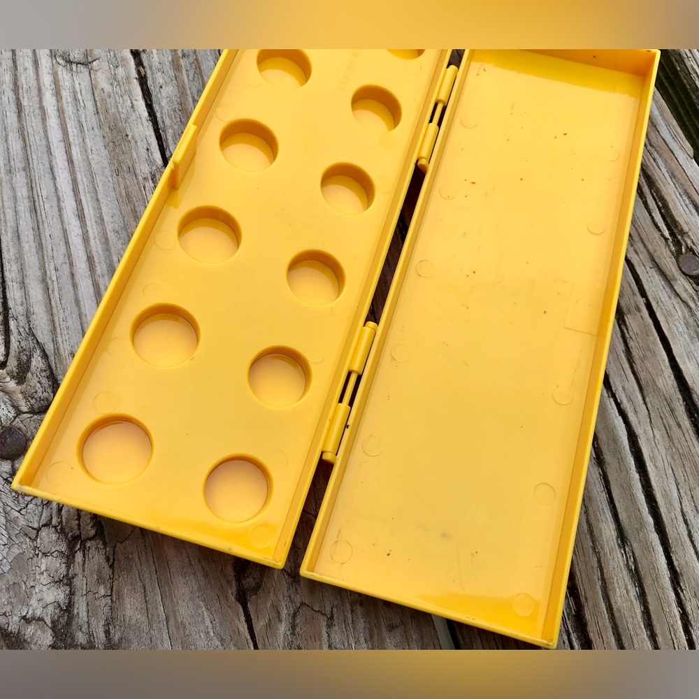 LEGO Yellow Building Block Shaped Pencil Case Pink Small Storage Box Container - Picture 4 of 13